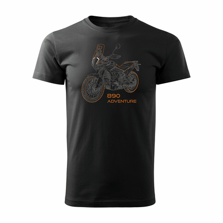 Koszulka na motor motocykl KTM 890 Adventure męska czarna REGULAR