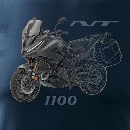 Koszulka z motocyklem na motor Honda NT 1100 2025 męska granatowa REGULAR