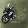 Wyprzedaż - koszulka motocyklowa z motocyklem na motor BMW GS 1200 męska khaki REGULAR