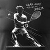 Wyprzedaż - koszulka tenis tenisowa z rakietą do tenisa ziemnego z tenisistą tenisem ziemnym męska czarna REGULAR
