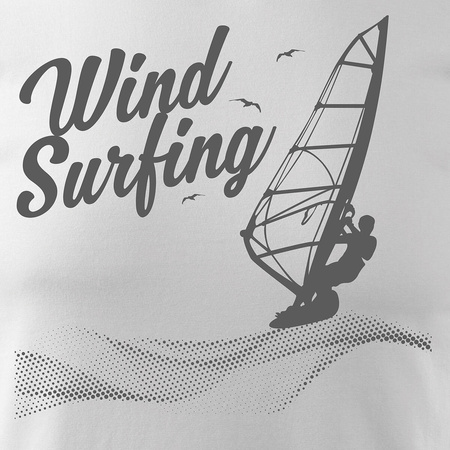 Wyprzedaż - koszulka windsurfing do windsurfingu z windsurfingiem męska biała REGULAR
