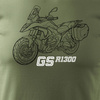 Wyprzedaż - koszulka motocyklowa z motocyklem na motor BMW GS R 1300 kolekcjonerska męska khaki REGULAR