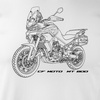 Koszulka motocyklowa z motocyklem turystycznym CF MOTO MT 800 męska biała
