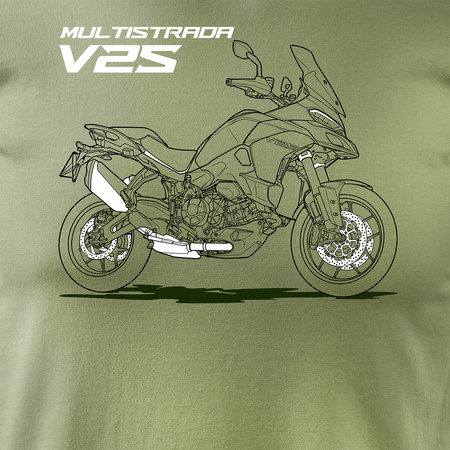 Koszulka na motor motocyklowa Ducati Multistrada V2S męska khaki REGULAR