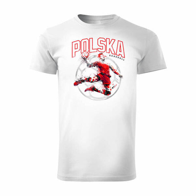 Koszulka polska piłka ręczna dla kibica do piłki ręcznej hand ball męska biała REGULAR