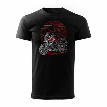 Wyprzedaż - koszulka z motocyklem na motor Honda NC 750 X NC750X męska czarna REGULAR