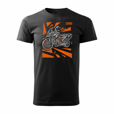 Wyprzedaż - koszulka na motor motocykl KTM 1290 Super Duke GT męska czarna REGULAR