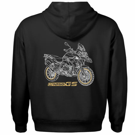 Bluza z kapturem motocyklowa z motocyklem na motor BMW GS 1250 Adventure męska czarna