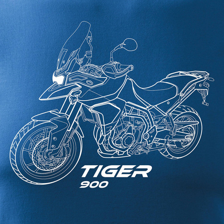 Wyprzedaż - koszulka motocyklowa z motocyklem na motor Triumph Tiger 900 męska niebieska REGULAR