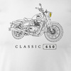 Koszulka motocyklowa z motocyklem na motor Royal Enfield Classic 650 Legend męska biała