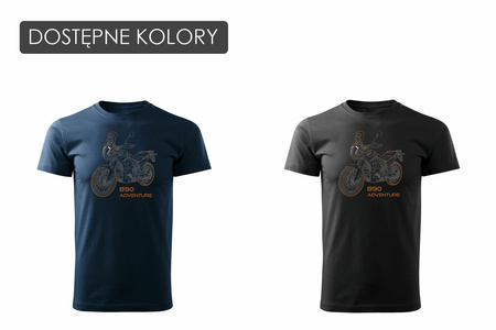 Koszulka na motor motocykl KTM 890 Adventure męska granatowa REGULAR
