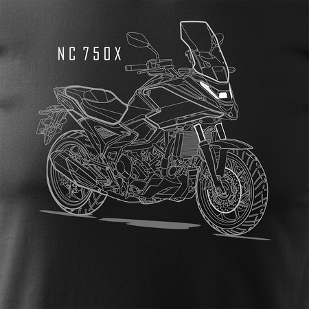 Koszulka z motocyklem na motor Honda NC 750 X NC750X męska czarna REGULAR