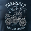 Koszulka motocyklowa z motocyklem na motor Honda Transalp 750 męska granatowa