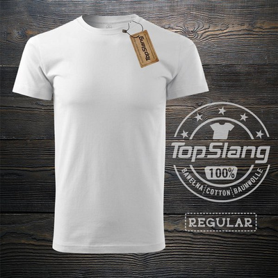 Topslang koszulka męska bawełniana biała gruba dobra jakość na WF t-shirt męski biały REGULAR