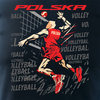Koszulka polska siatkówka dla kibica do siatkówki siatkówka Volleyball męska granatowa REGULAR