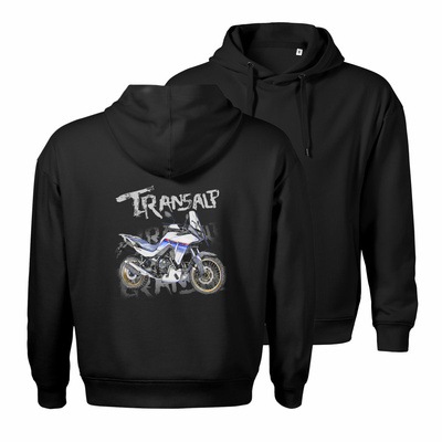 Bluza z kapturem motocyklowa z motocyklem na motor Honda Transalp 750 XL męska czarna