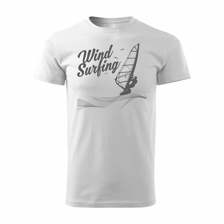 Wyprzedaż - koszulka windsurfing do windsurfingu z windsurfingiem męska biała REGULAR