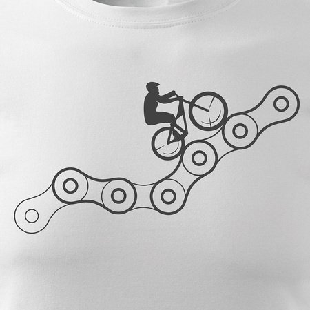 Koszulka rowerowa na rower z rowerem górskim MTB męska biała SLIM