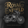 Koszulka motocyklowa z motocyklem na motor Royal Enfield Classic 650 Legend męska czarna