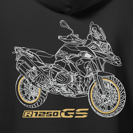 Bluza z kapturem motocyklowa z motocyklem na motor BMW GS 1250 Adventure męska czarna