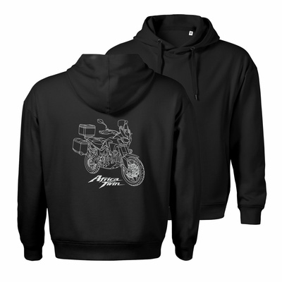 Bluza z kapturem motocyklowa z motocyklem na motor Honda Africa Twin CRF1100 L Adventure męska czarna