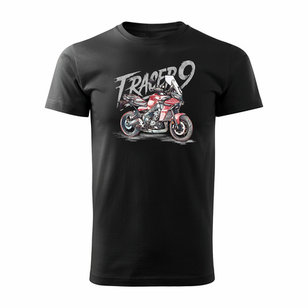 Koszulka motocyklowa z motocyklem na motor Yamaha Tracer 9 900 męska czarna