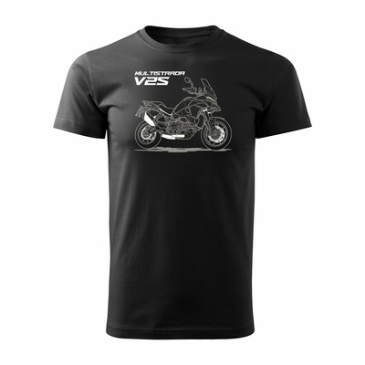 Koszulka na motor motocyklowa Ducati Multistrada V2S męska czarna REGULAR