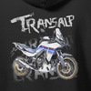 Bluza z kapturem motocyklowa z motocyklem na motor Honda Transalp 750 XL męska czarna