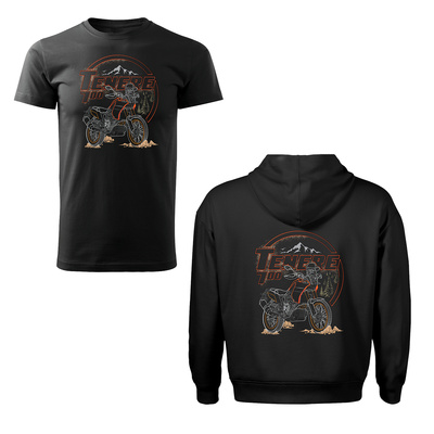 Zestaw bluza z kapturem z koszulką koszulka z motocyklem Yamaha Tenere 700 męska czarna