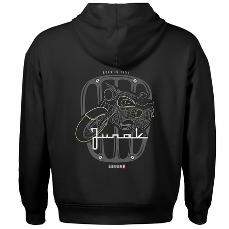 Zestaw bluza z kapturem z koszulką koszulka z motocyklem Junak M10 męska czarna