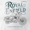 Koszulka motocyklowa z motocyklem na motor Royal Enfield Classic 650 Legend męska biała