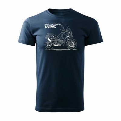 Koszulka na motor motocyklowa Ducati Multistrada V2S męska granatowa REGULAR