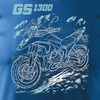 Wyprzedaż - koszulka motocyklowa z motocyklem na motor BMW GS R 1300 kolekcjonerska męska niebieska REGULAR