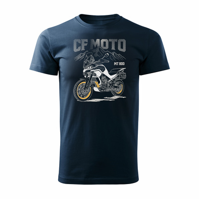 Koszulka motocyklowa z motocyklem turystycznym CF MOTO MT 800 męska granatowa