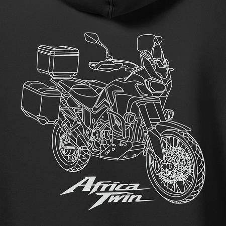 Bluza z kapturem motocyklowa z motocyklem na motor Honda Africa Twin CRF1100 L Adventure męska czarna