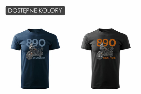 Koszulka na motor motocykl KTM 890 Adventure męska czarna REGULAR