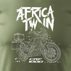 Koszulka motocyklowa z motocyklem Honda Africa Twin CRF1000L męska khaki