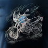 Wyprzedaż - koszulka motocyklowa z motocyklem na motor Aprilla Tuareg 660 męska granatowa