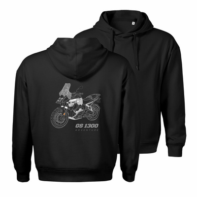 Bluza z kapturem motocyklowa z motocyklem na motor BMW GS 1300 Adventure męska czarna