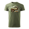 Wyprzedaż - koszulka rajdowa z jeepem jeep offroad off road off-road 4x4 męska khaki REGULAR