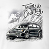 Koszulka samochodowa z samochodem Chrysler Town and Country męska biała REGULAR