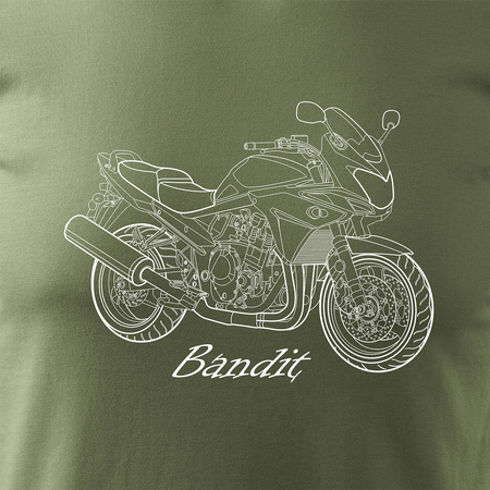 Wyprzedaż - koszulka na motor motocyklowa Suzuki Bandit 600 1200 750 męska khaki REGULAR