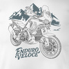 Koszulka motocyklowa z motocyklem na motor MV Agusta Enduro Veloce biała
