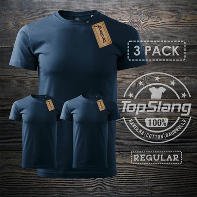 Topslang koszulka męska granatowa biała na WF 3 PACK t-shirt męski granatowy REGULAR