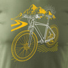 Wyprzedaż - koszulka rowerowa na rower z rowerem górskim MTB Góry Mountain Bike męska khaki REGULAR