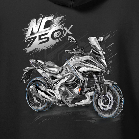 Bluza z kapturem motocyklowa z motocyklem na motor Honda NC 750 X męska czarna