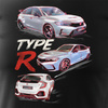 Koszulka z samochodem Honda Civic Type R męska czarna REGULAR