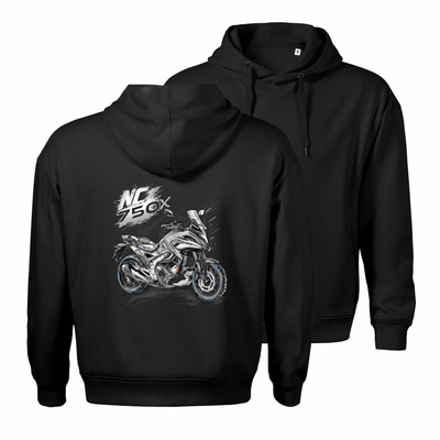 Bluza z kapturem motocyklowa z motocyklem na motor Honda NC 750 X męska czarna