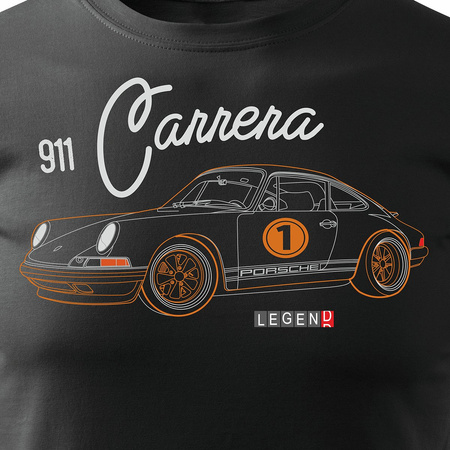 Koszulka z Porsche Carrera 911 męska czarna REGULAR