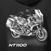Bluza z kapturem motocyklowa z motocyklem na motor Honda NT 1100 męska czarna